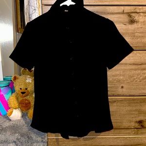 Black dressy button down top